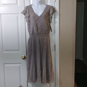 Everlily  taupe ivory flowing dress  Sz L  NWT